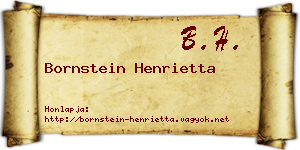 Bornstein Henrietta névjegykártya